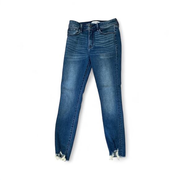 Abercrombie & Fitch Womens The Super Skinny Ankle Mid Rise Blue Jean Size 0R/25 - Picture 1 of 5
